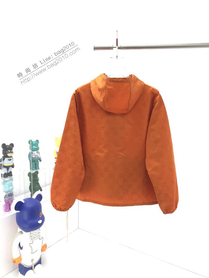 Gucci男裝 古奇2020最新爆款亮橘沙拉鏈外套  ydi3005